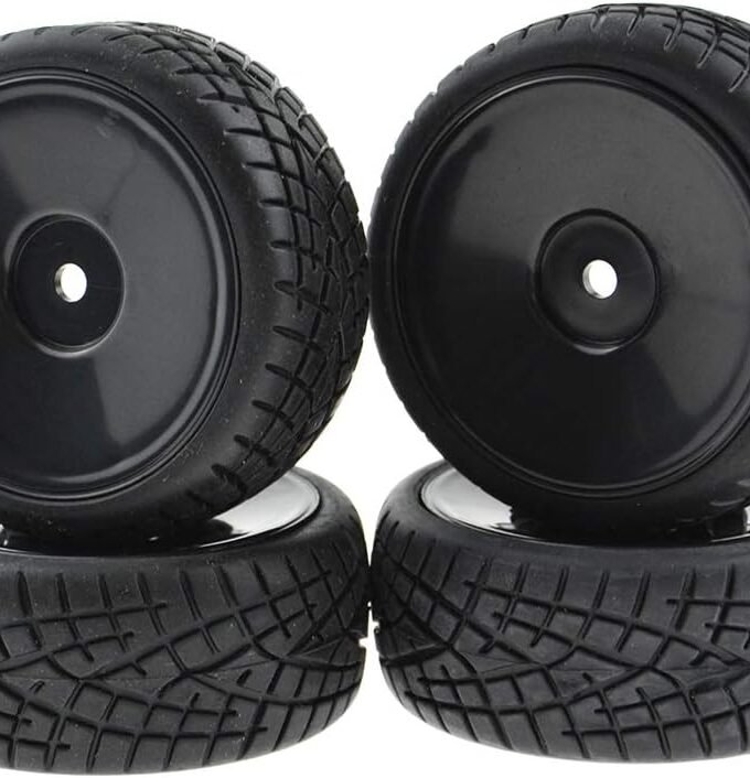 Four-Piece Golf Cart Tire & Rim Assembly | 8-inch 18X8.50-8 | Four-Hole White Rim